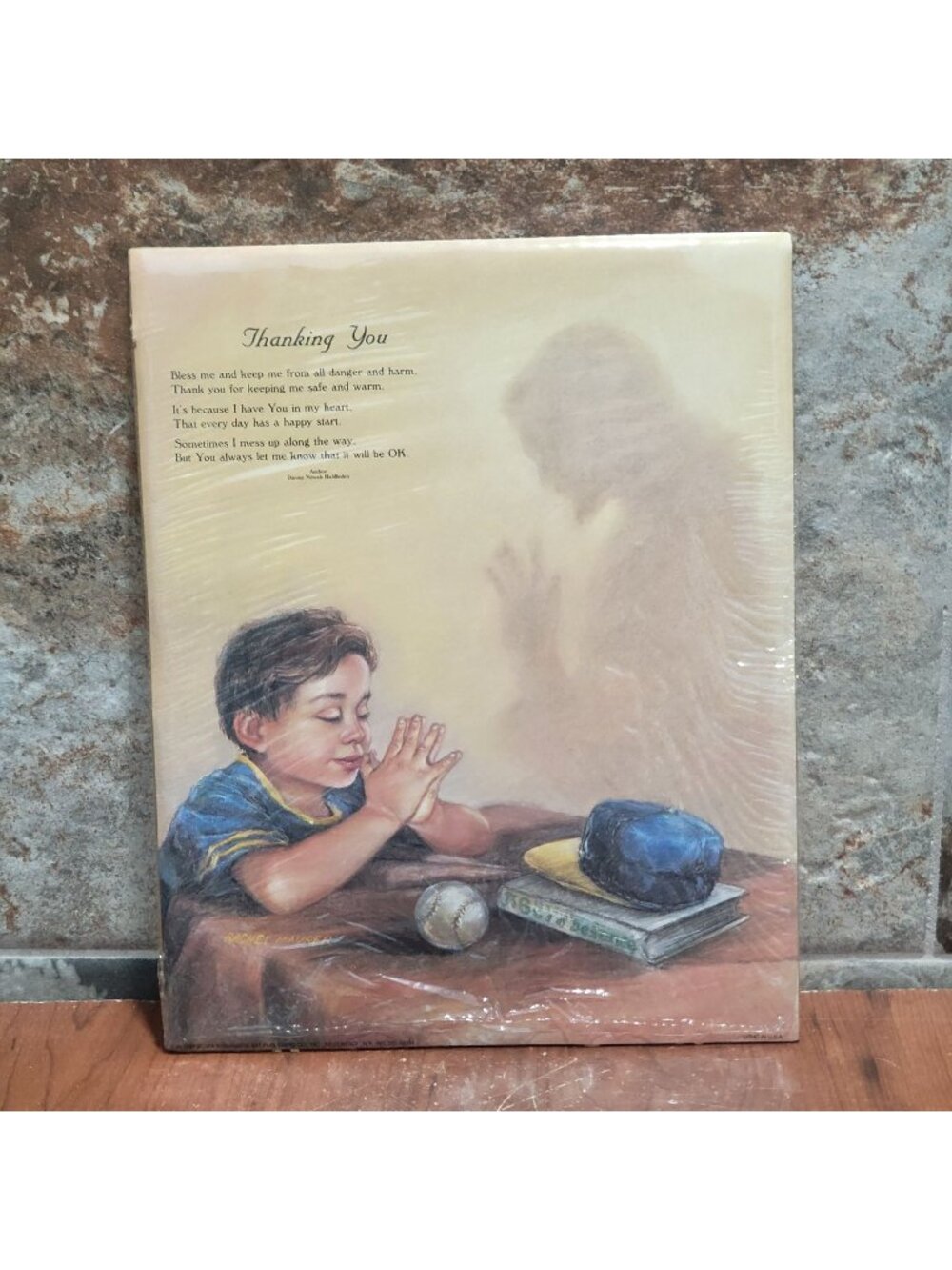 Vintage Unframed Thanking You Rachel Maurer Art Print Wall Decor
